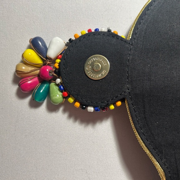 Steve Madden Black and White Geometric Purse  with Orange Accents - Picture 9 of 11